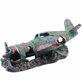 Fighter Vintage Airplane Ruins Submarine Landscape Fish Shrimp Shelter Cave Hideout Resin Aquarium Decor