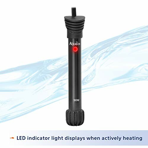 Aquarium heater with LED indicator light.