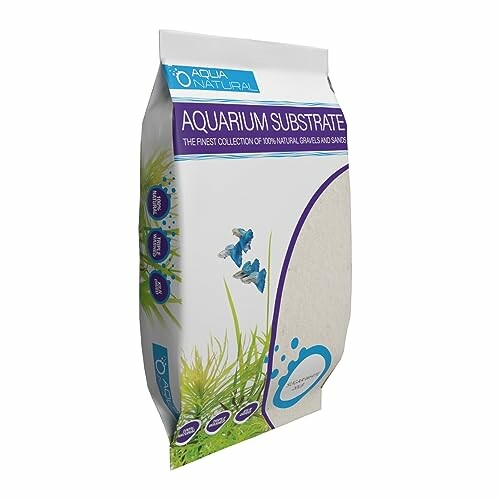 Bag of aquarium substrate with natural gravel and sand