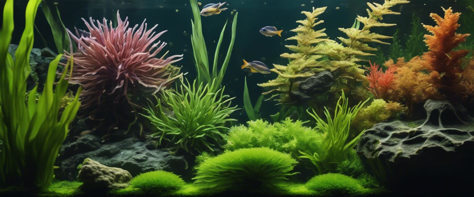 Various aquatic plants for aquascaping.