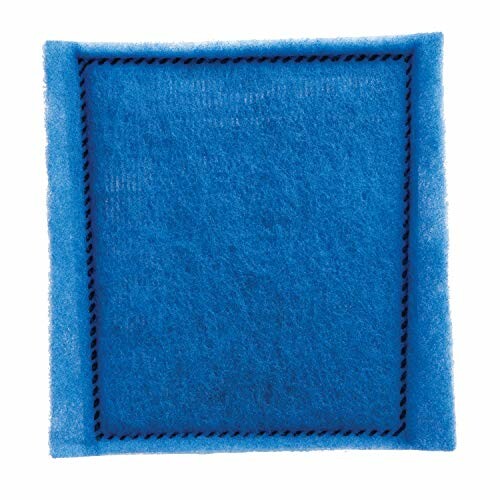 Blue air filter pad with stitched edges.