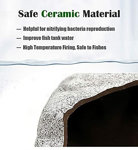 Safe ceramic material benefits for fish tanks.