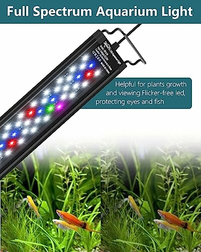 Full spectrum aquarium light with colorful LEDs for plant growth and fish protection