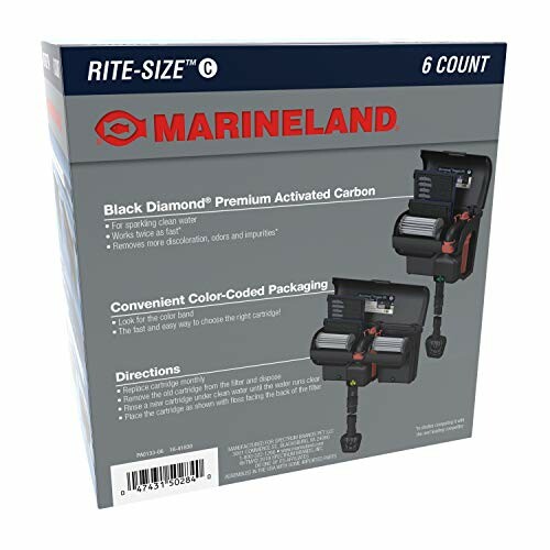 Marineland Rite-Size C filter cartridges packaging with product details.