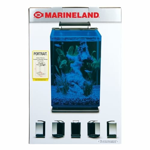 Marineland portrait aquarium kit packaging with blue tank image.